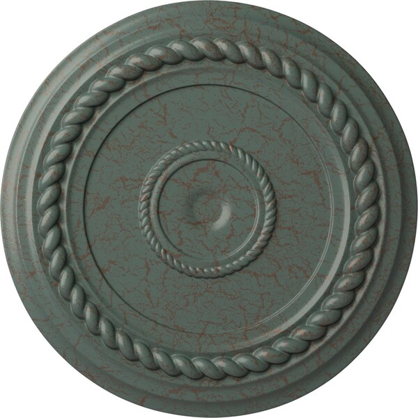 Ekena Millwork Alexandria Rope Ceiling Medallion (Canopies up to 4 5/8"), 19 5/8"OD x 1 1/2"P, Cloud Burst Crackle CM18ALCBC - main
